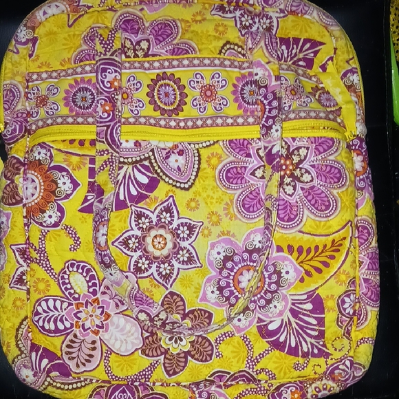 Vera Bradley Floral Backpack - Yellow and Purple - Picture 2 of 2